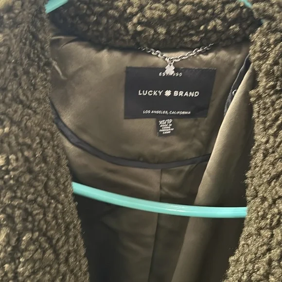 Lucky Brand Olive Teddy Jacket Coat xs - Picture 2 of 5